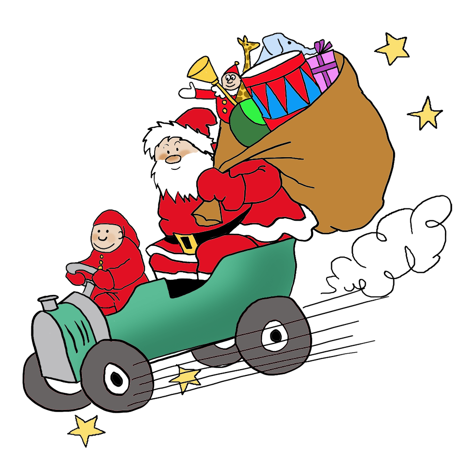 Santa Gift Christmas Car Transparent Image