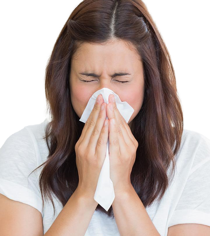 Sneezing Woman PNG Image Background