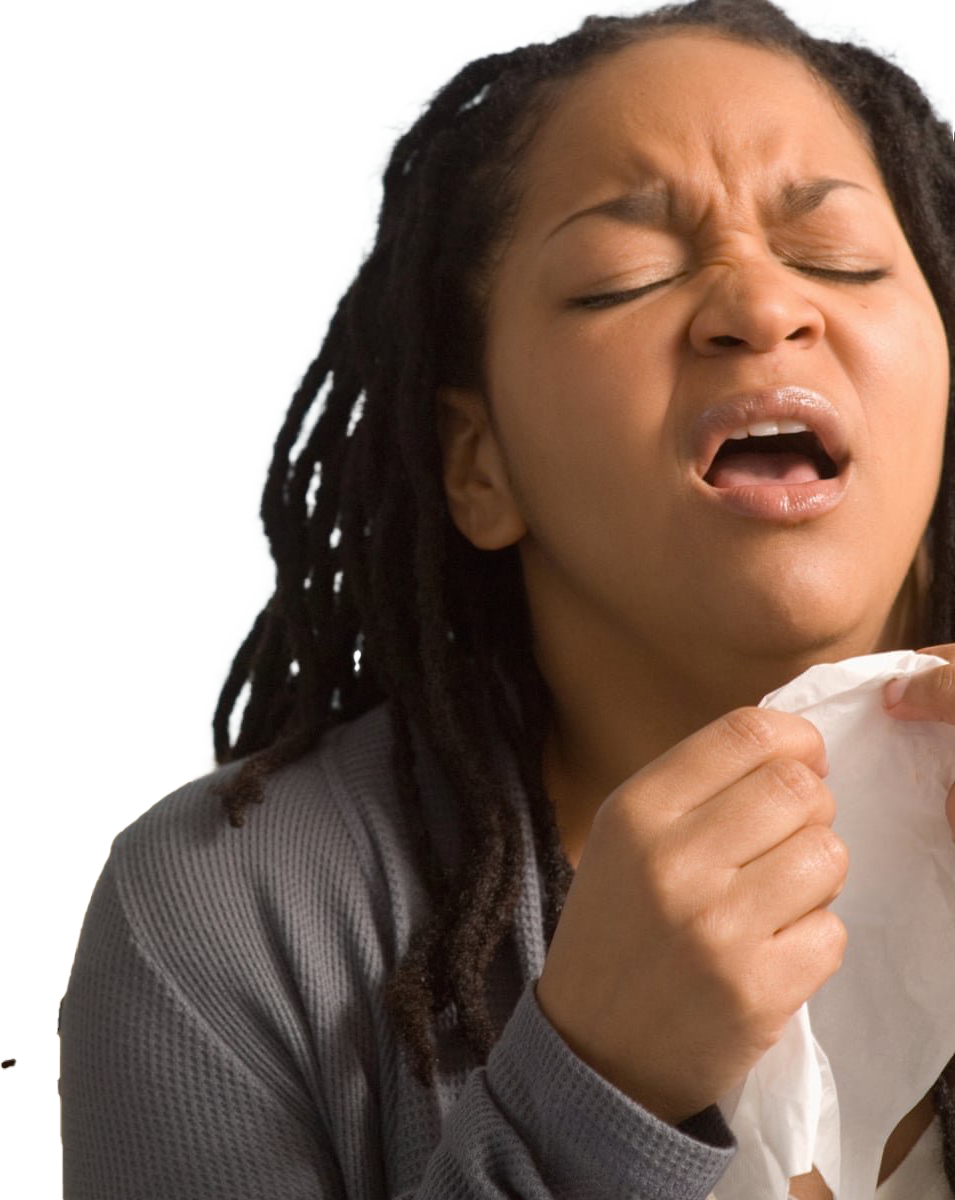 Sneezing Woman PNG Image
