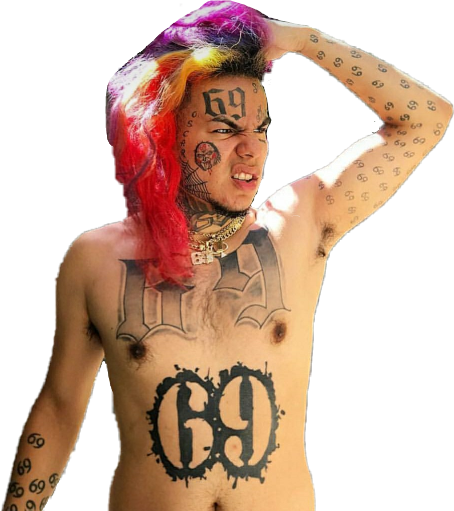 6ix9ine Tattoos PNG Image Background