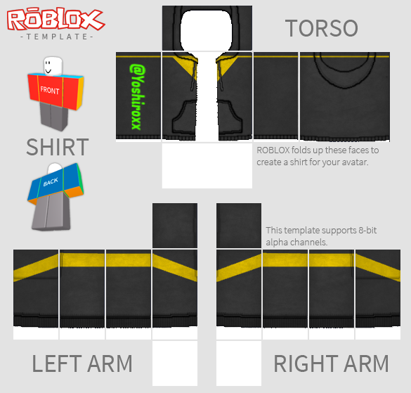 Esthetische Roblox Shirt Sjabloon PNG-Afbeelding Transparante achtergrond