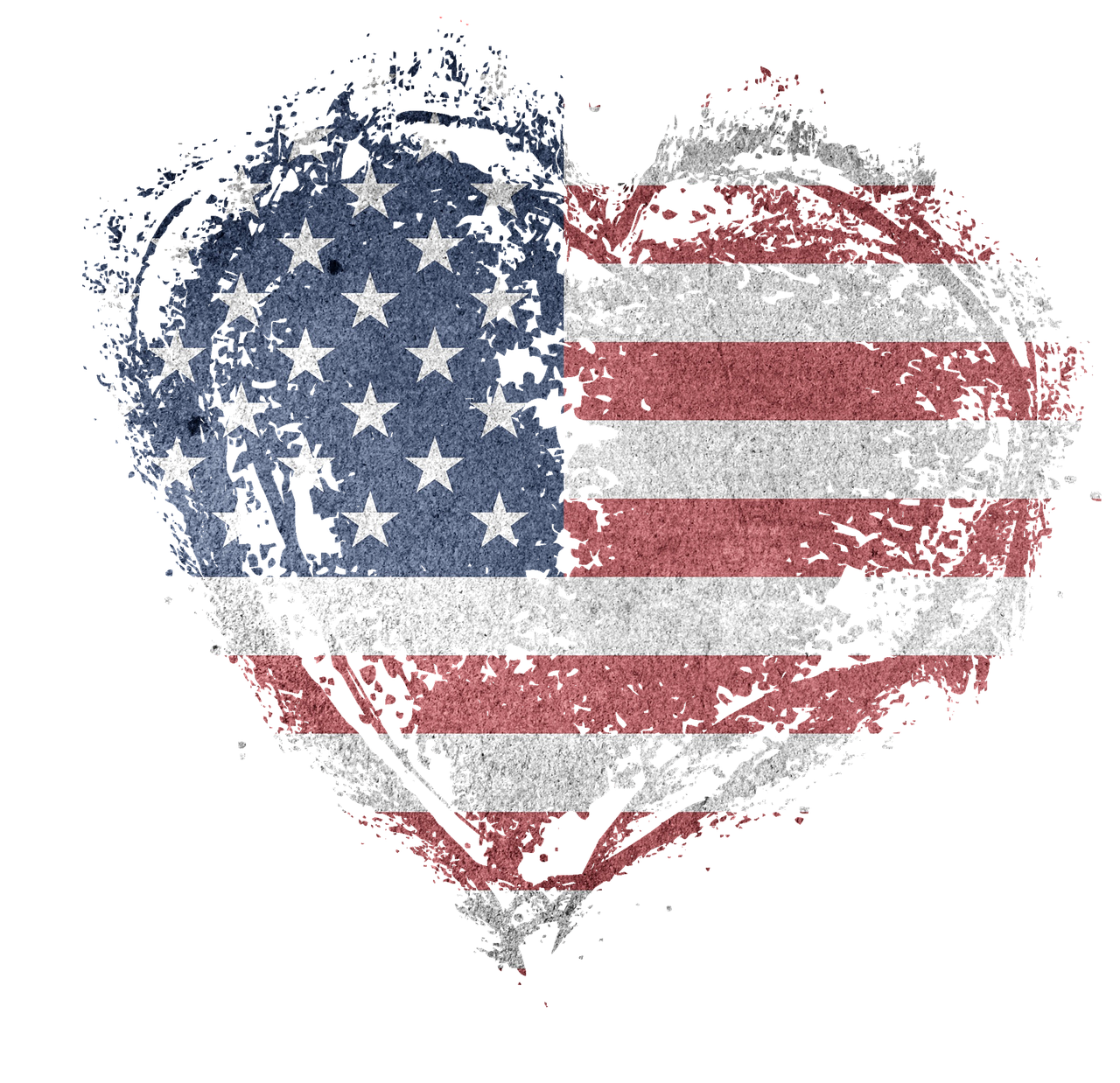 미국 국기 심장 다운로드 투명 PNG 이미지