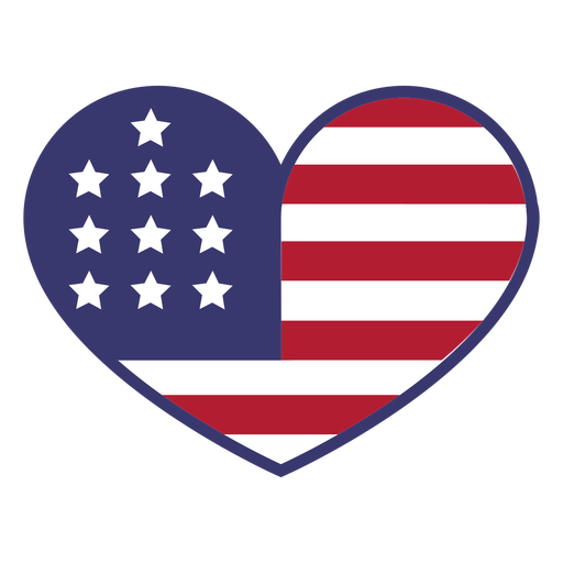 미국 국기 심장 PNG 무료 다운로드