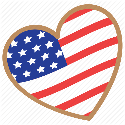 American Flag Heart PNG Image Background