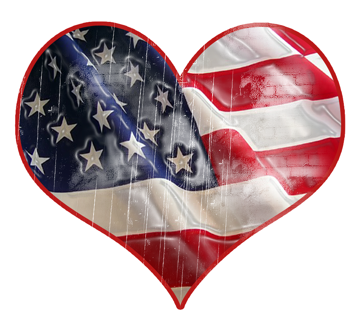 Американский флаг сердца PNG изображения прозрачный фон