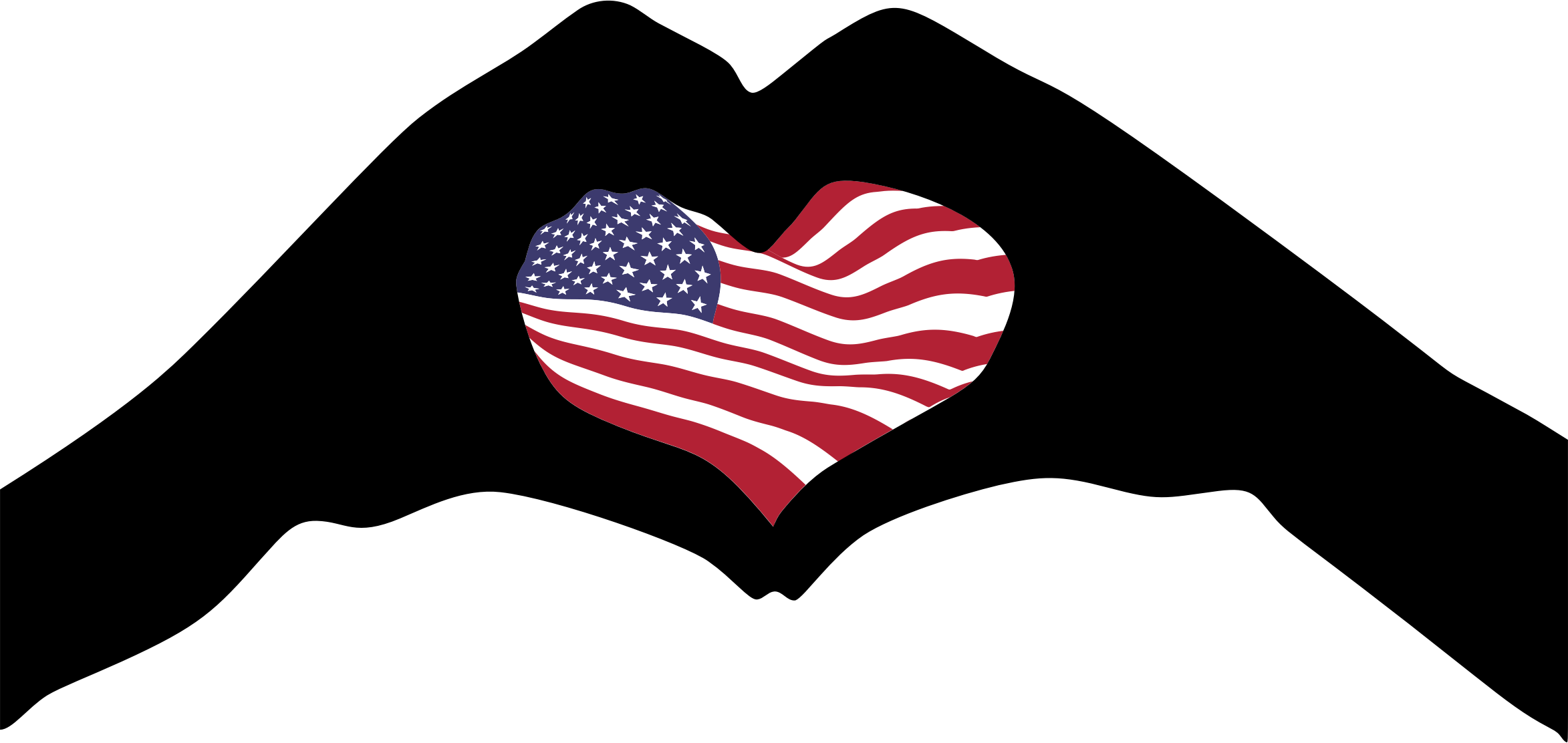 미국 국기 심장 PNG 그림