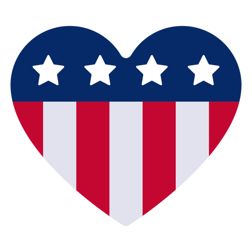 American Flag Heart PNG Picture