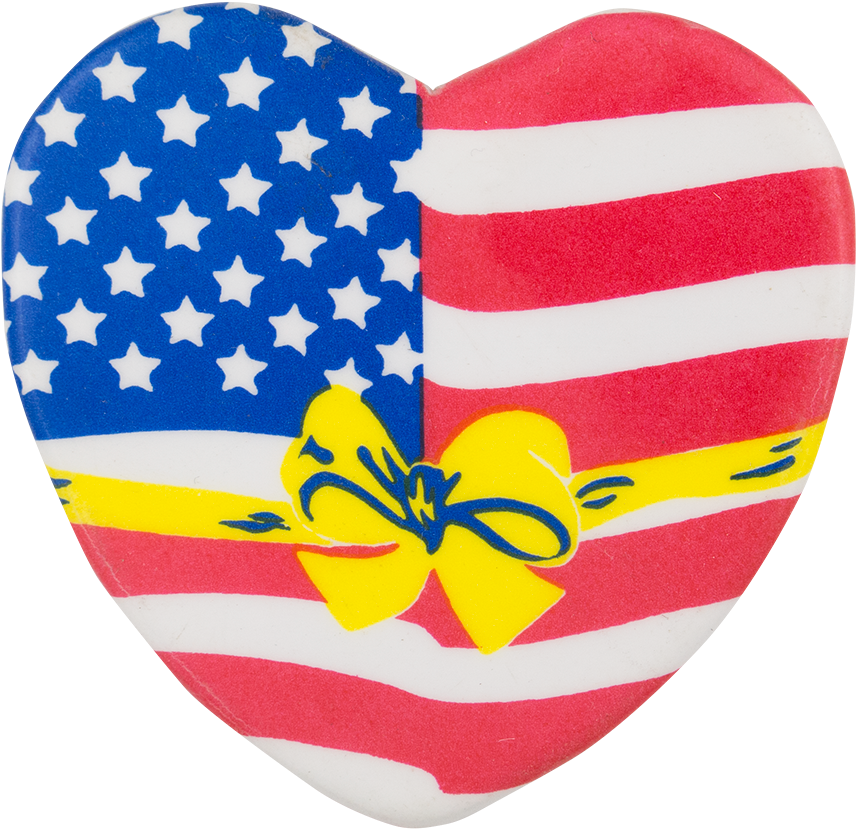 미국 국기 심장 PNG 투명 이미지