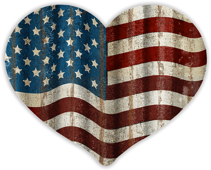 미국 국기 심장 투명 이미지입니다