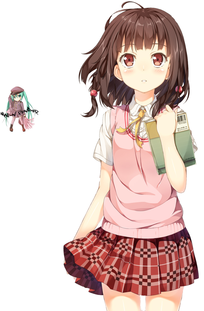 Anime Girl With Brown Hair PNG