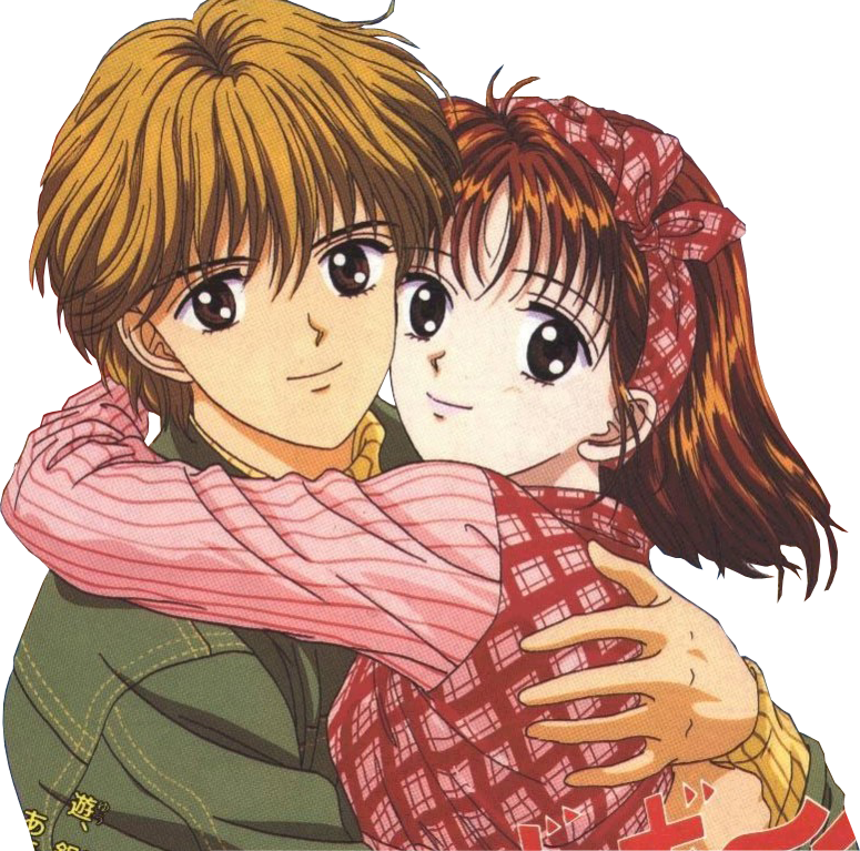 Anime Girl Boy knuffelen Transparante achtergrond PNG