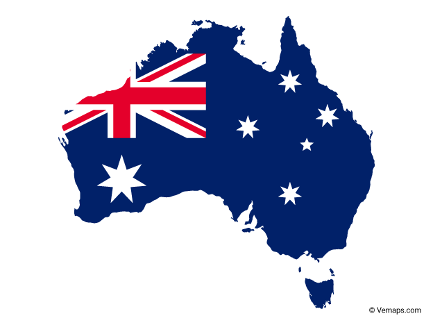 Australië kaart vlag PNG Afbeelding achtergrond