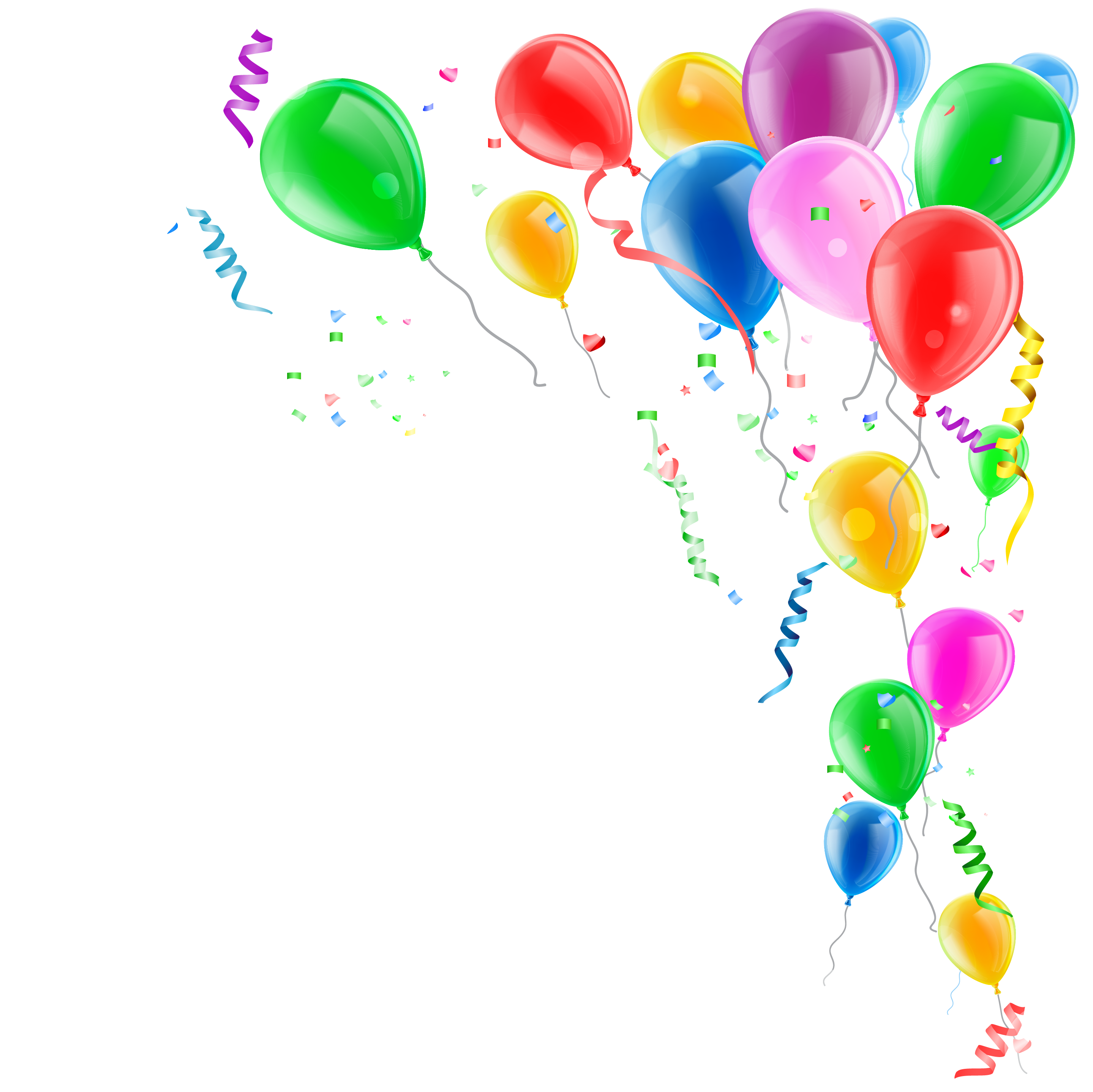 Balloons Confetti PNG High-Quality Image