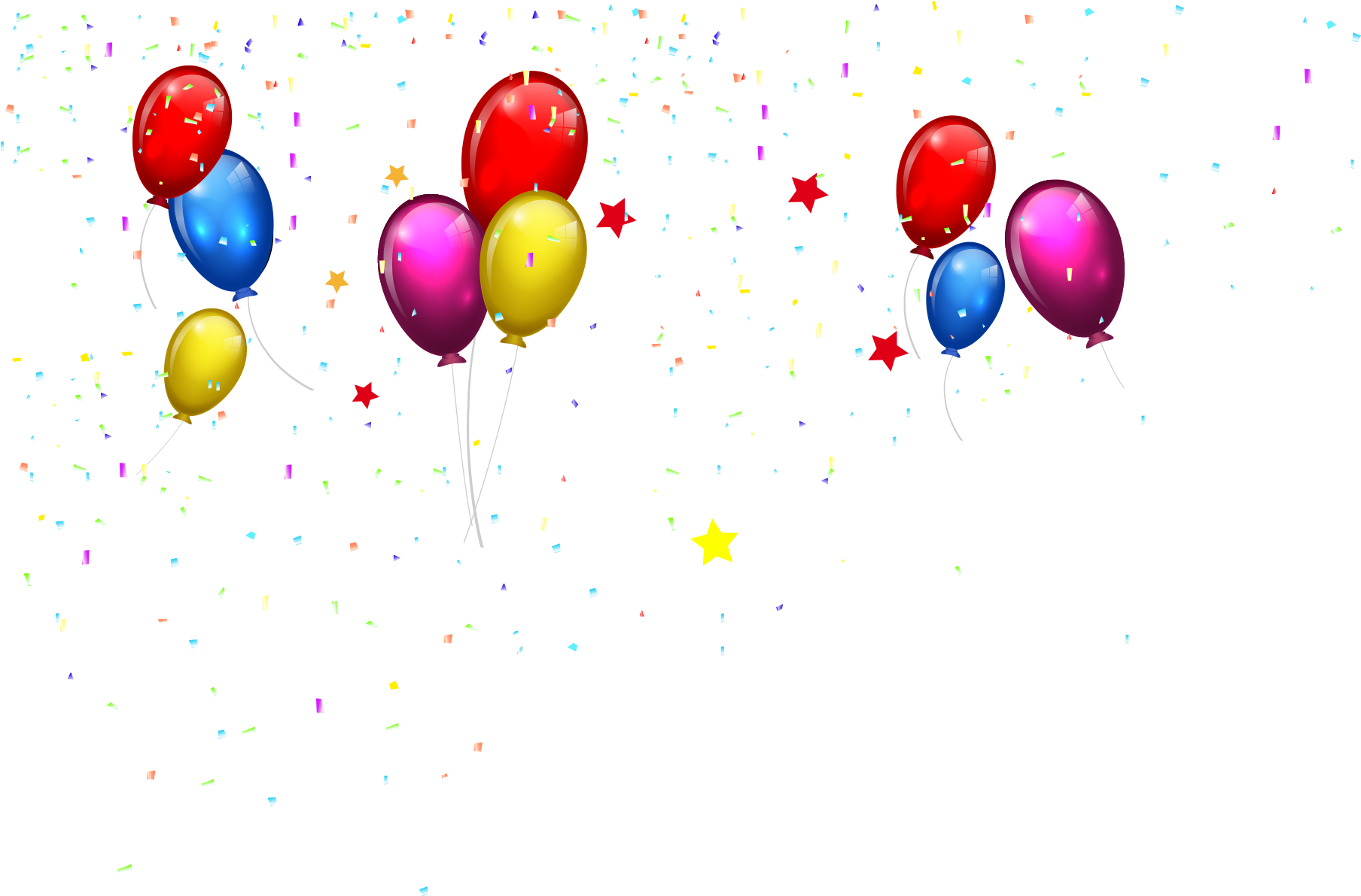 Ballons confettis PNG image image