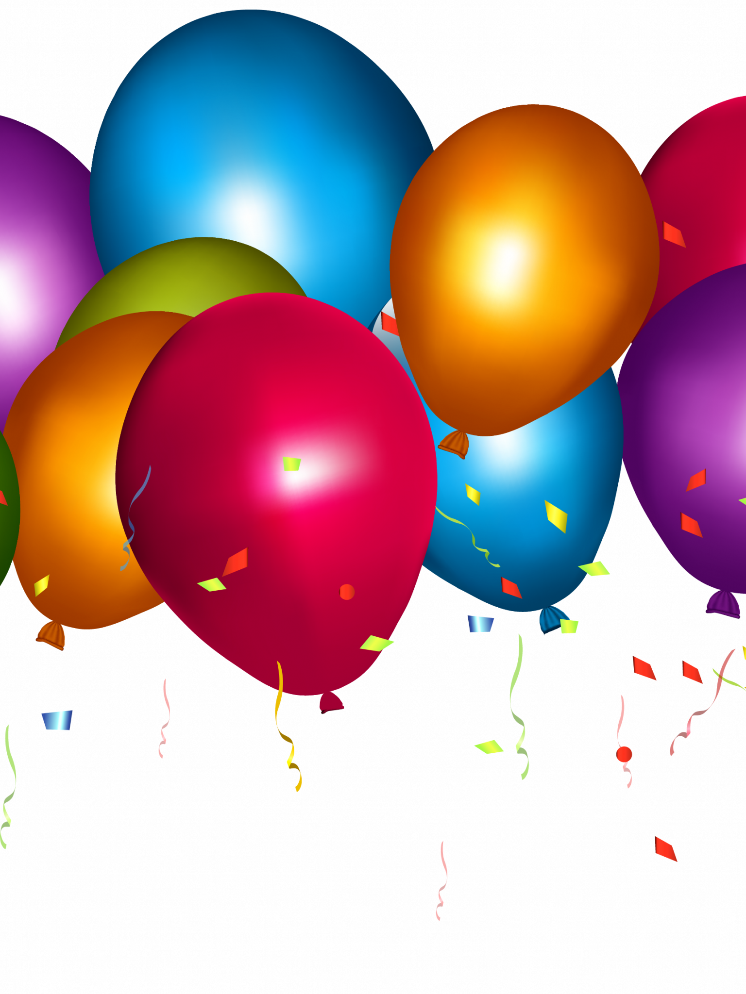 Balloons Confetti PNG Image Transparent Background
