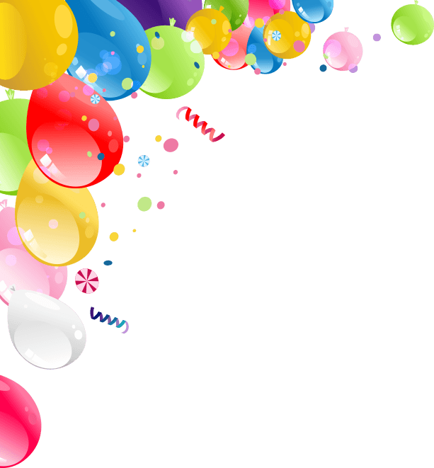Balloons Confetti PNG Photo
