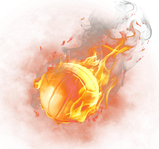 كرة السلة على النار PNG صورة خلفية