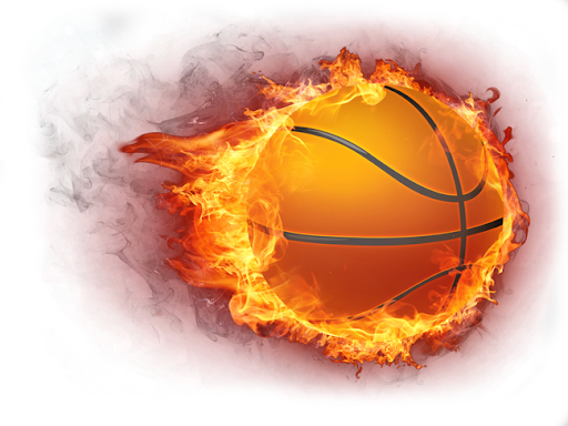 كرة السلة على النار PNG صورة خلفية شفافة