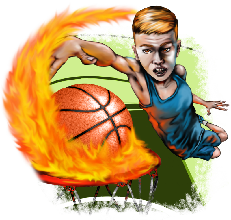 Basketball en feu PNG image Transparente