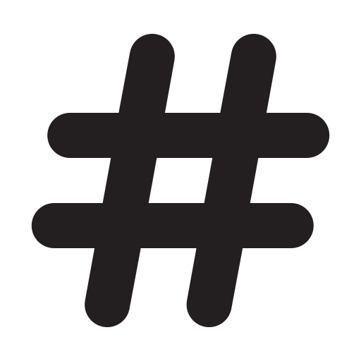 Black Hashtag Free PNG Image