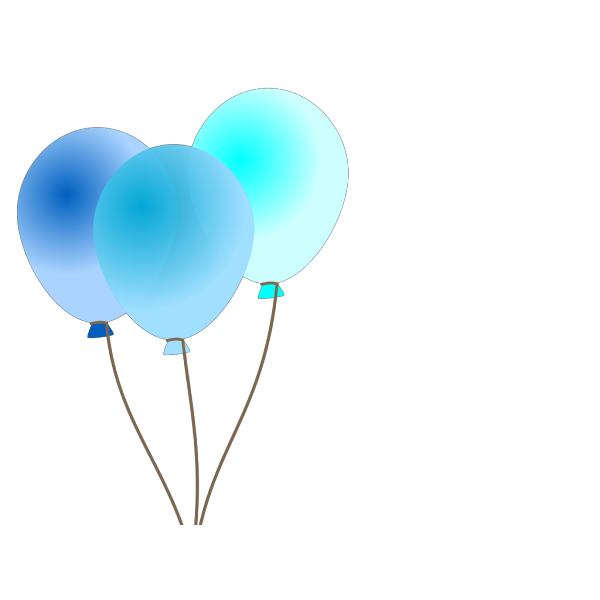 البالونات الزرقاء PNG صورة شفافة