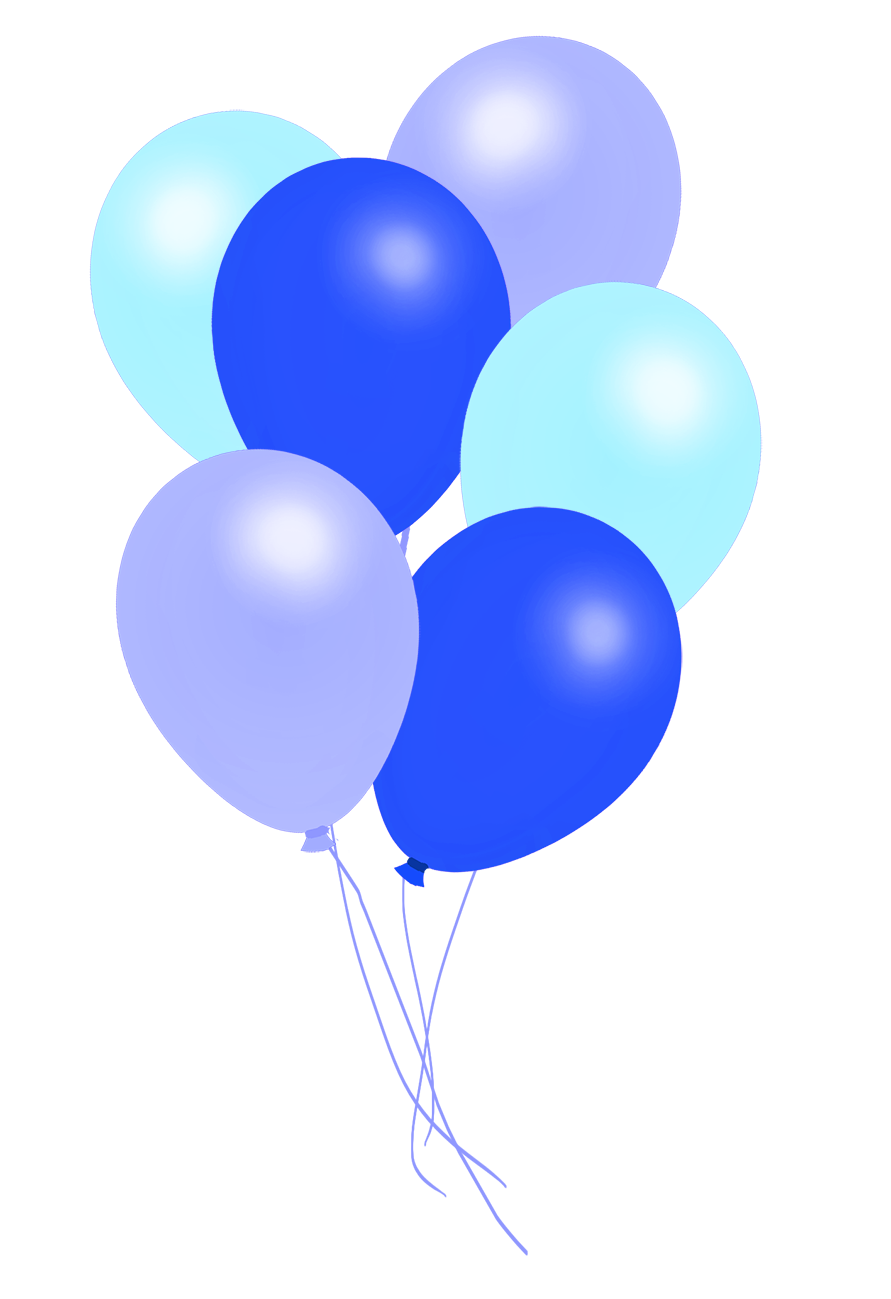 Imagens transparentes de balões azuis