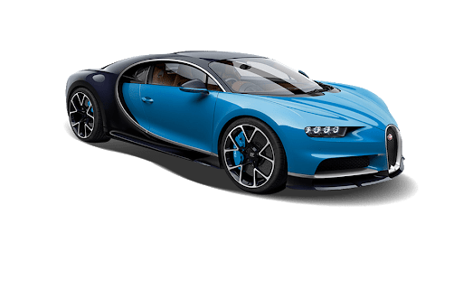 Blue Bugatti Chiron PNG صورة عالية الجودة