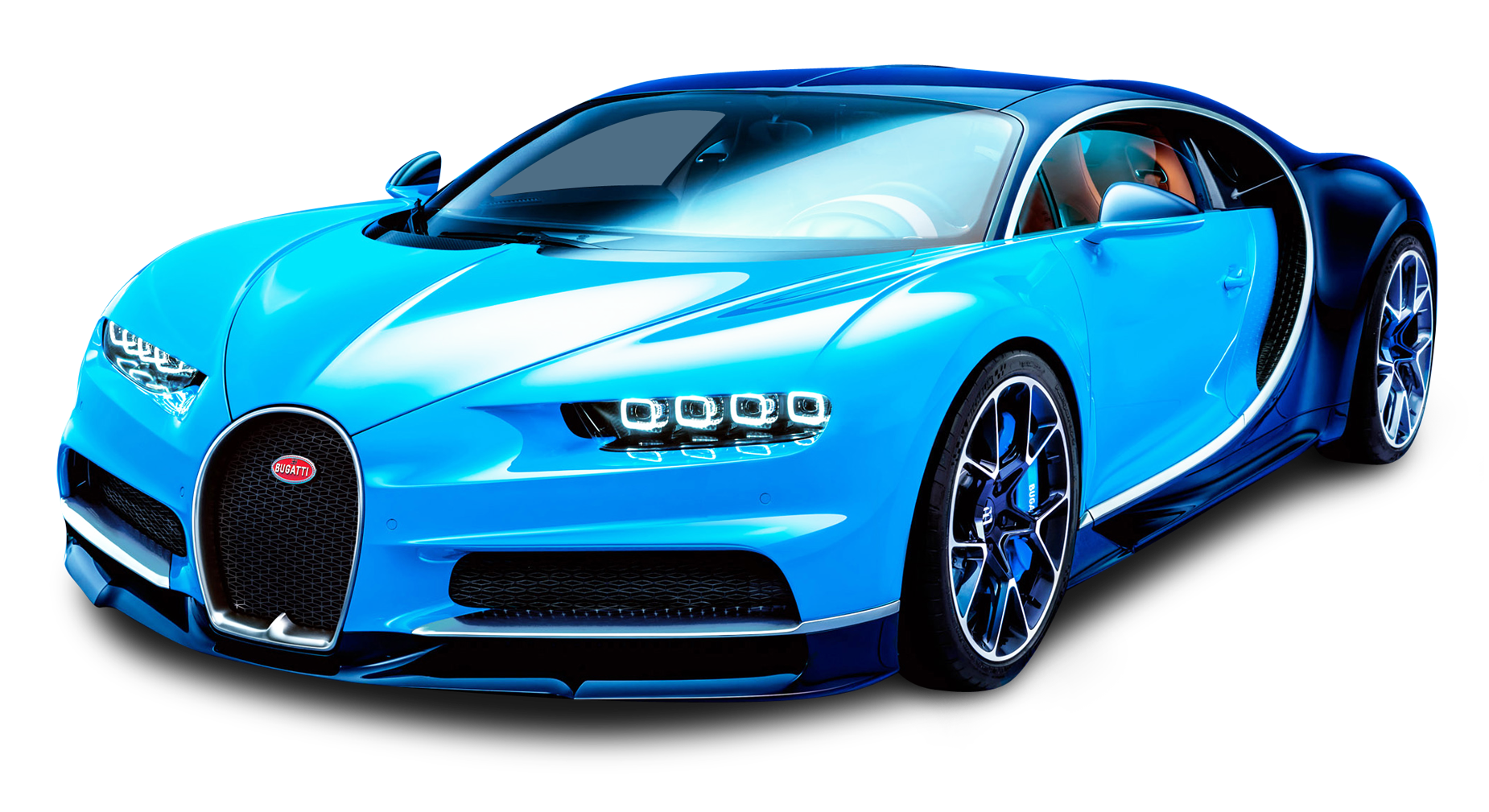 Blue Bugatti Chiron PNG Image