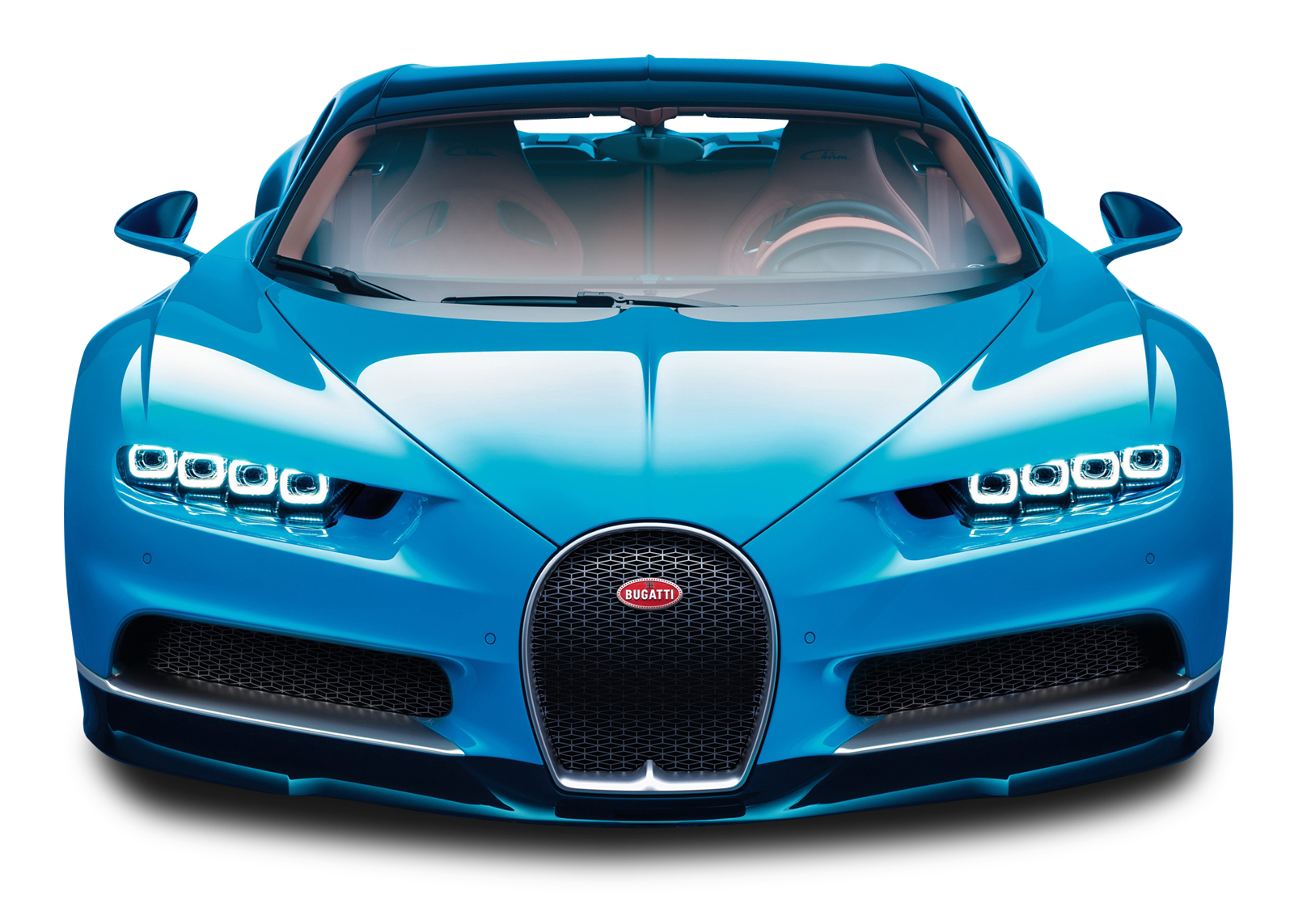 Blue Bugatti Chiron صورة شفافة