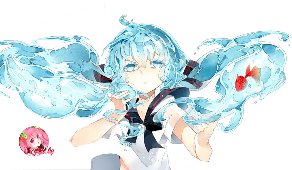 Blue Hair Hatsune Miku PNG Image Background