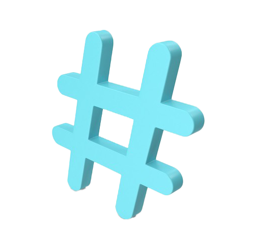 Blue Hashtag Free PNG Image