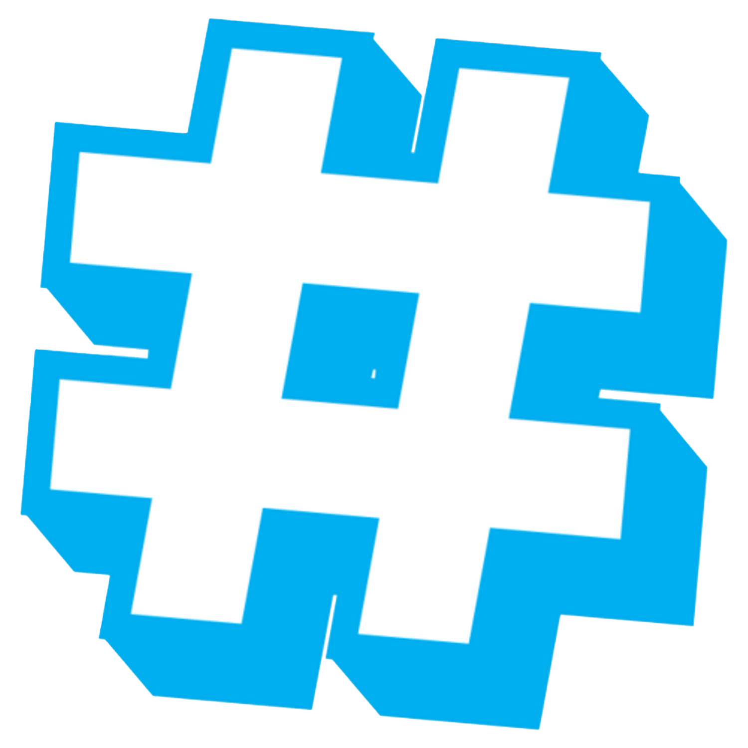Blue Hashtag PNG Download Image