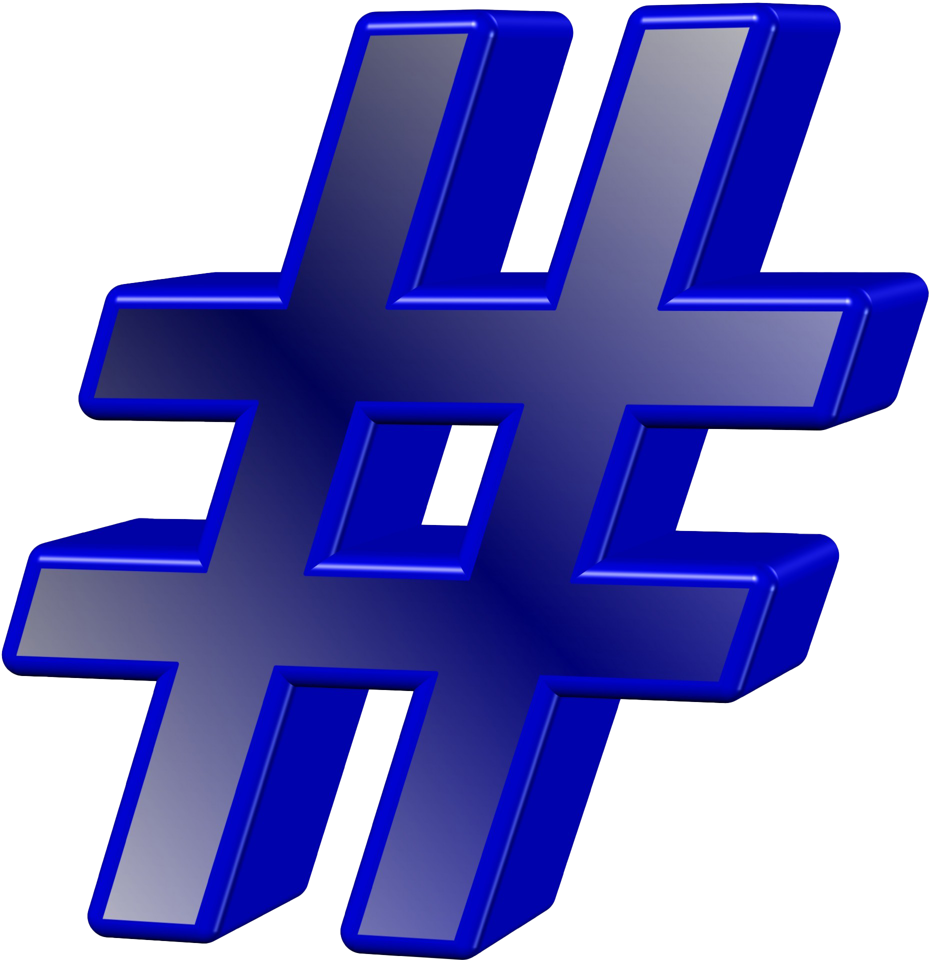 Blue Hashtag PNG High-Quality Image