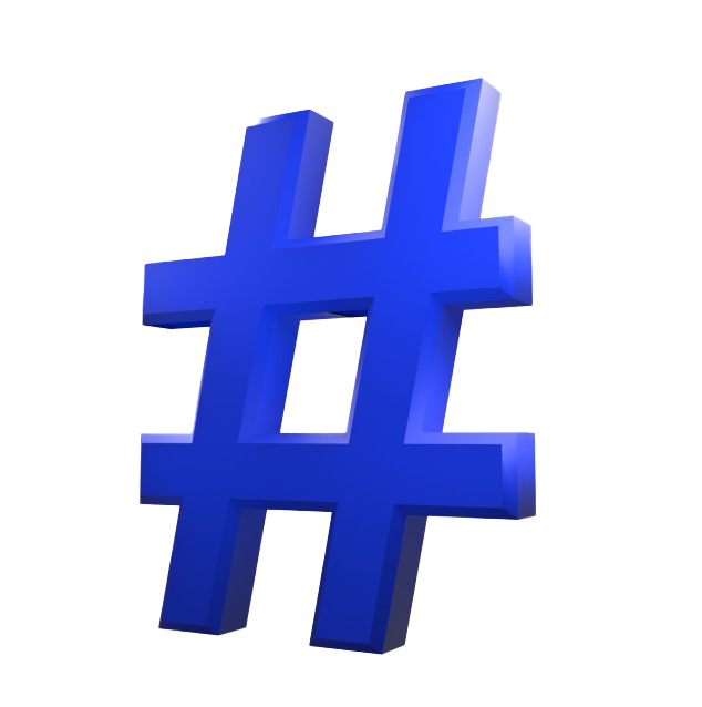 Blue Hashtag PNG Image Background