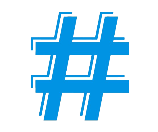 Blue Hashtag PNG Transparent Image