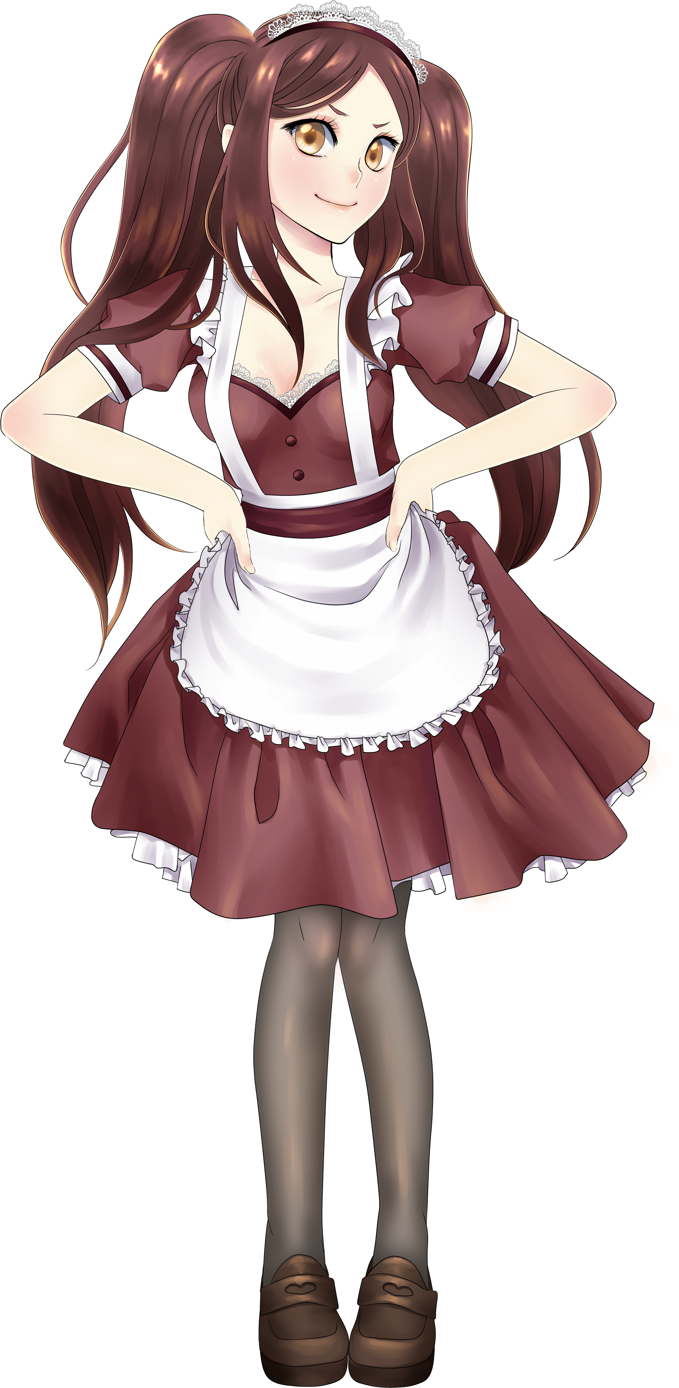 Rambut coklat anime PNG Gambar