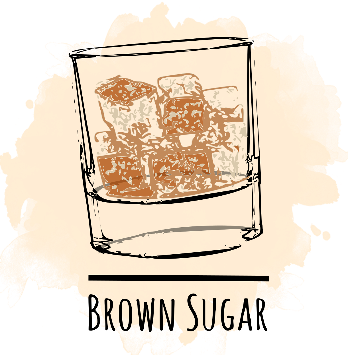 Braunes Zucker-Logo PNG Hochwertiges Bild