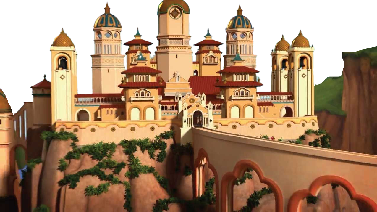Immagine Trasparente della città di fantasia del castello