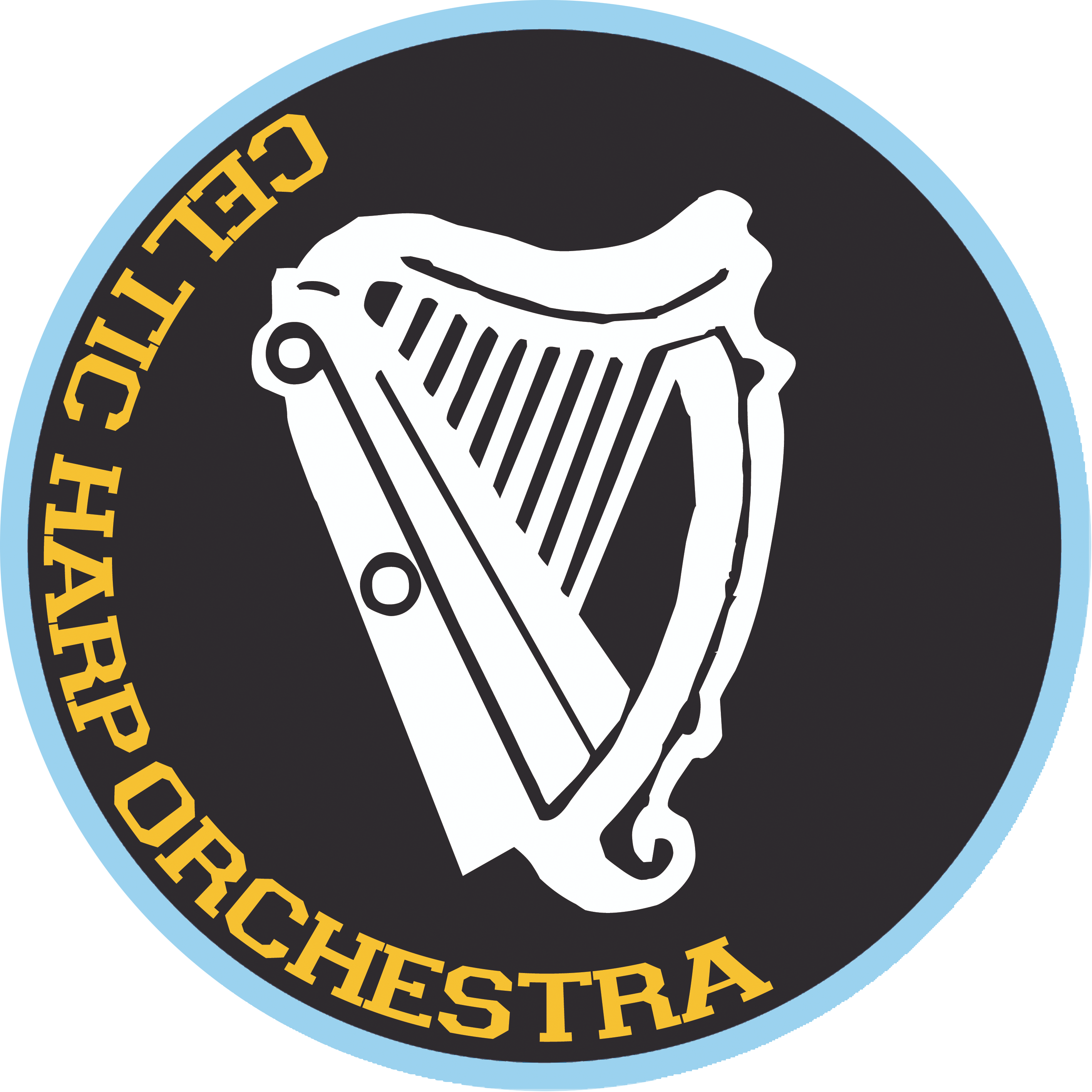 Celtic Irish Harp PNG Image Background