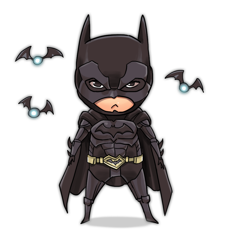 Chibi batman Gratis PNG-Afbeelding