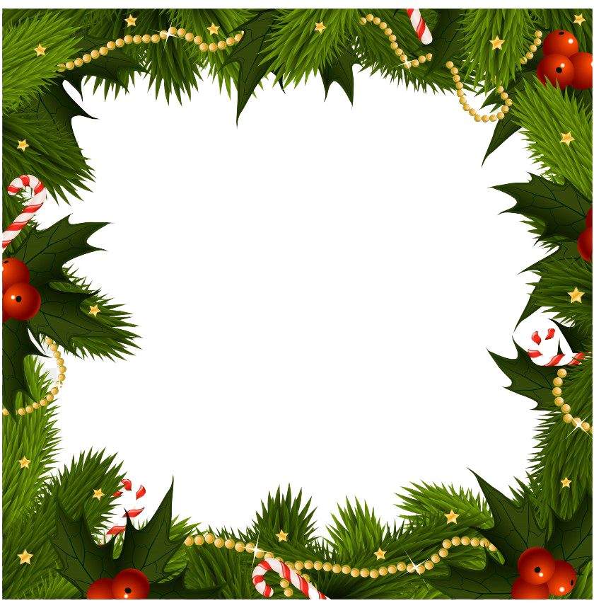Christmas Garland Frame PNG High-Quality Image