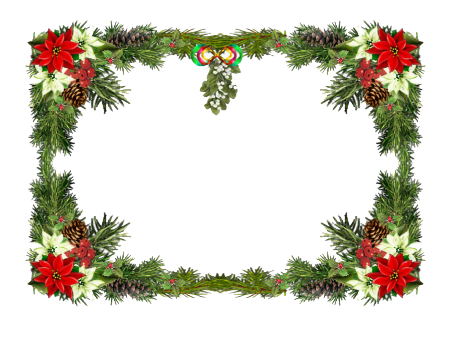 Fondo de imagen PNG de marco de guirnalda de navidad