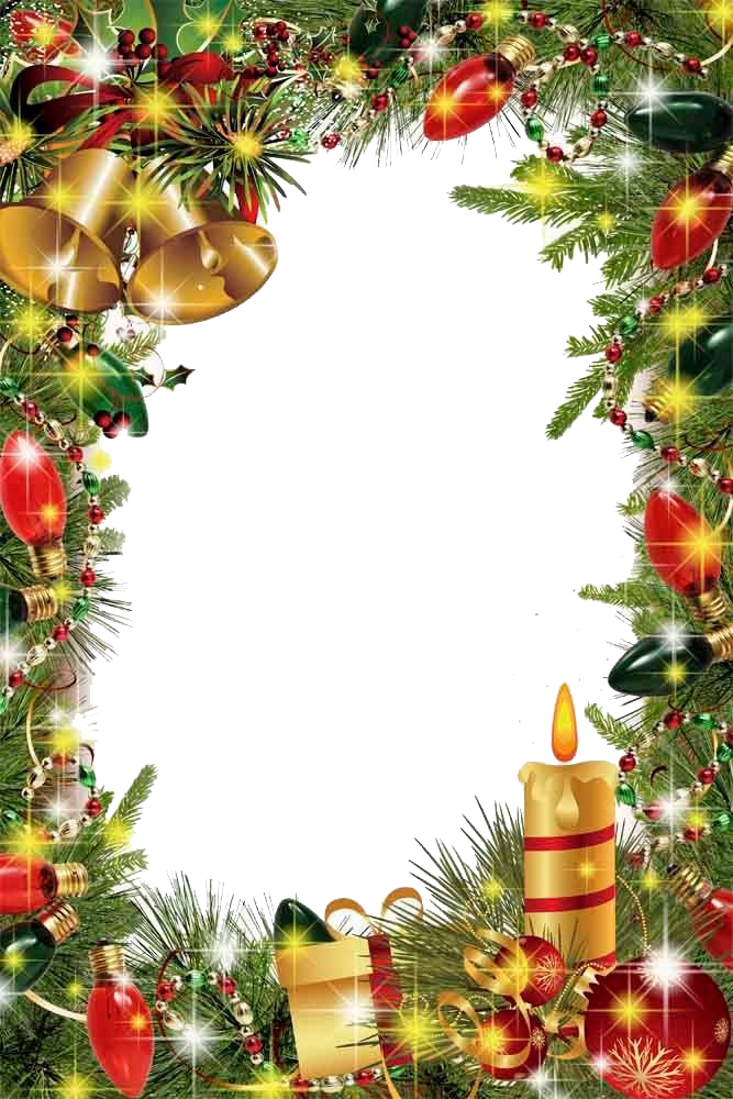 Christmas Garland Frame PNG Transparent Image