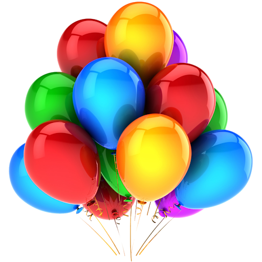 Colorido cumpleaños globos PNG descargar imagen