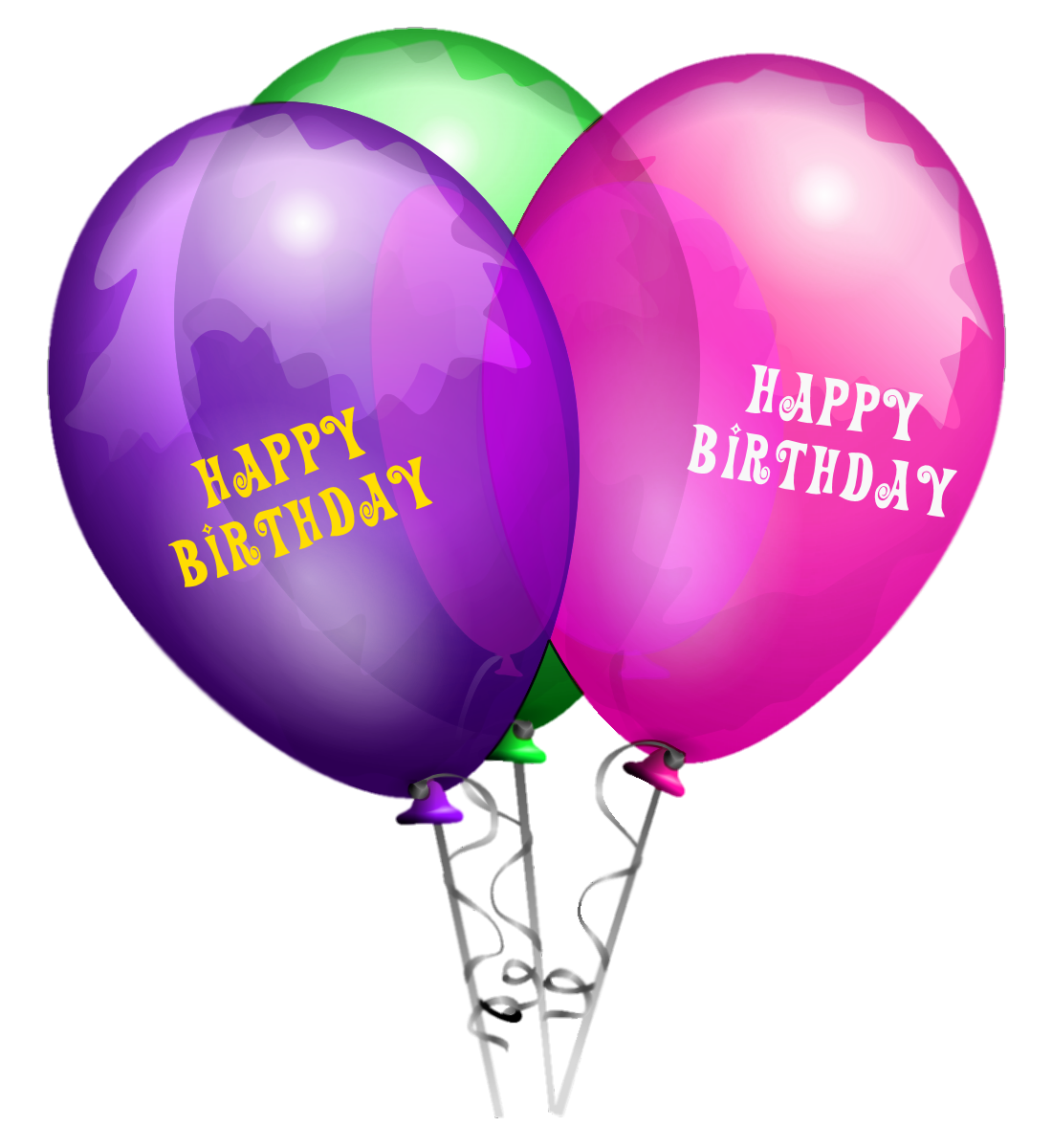 Colorful Birthday Balloons PNG Photo