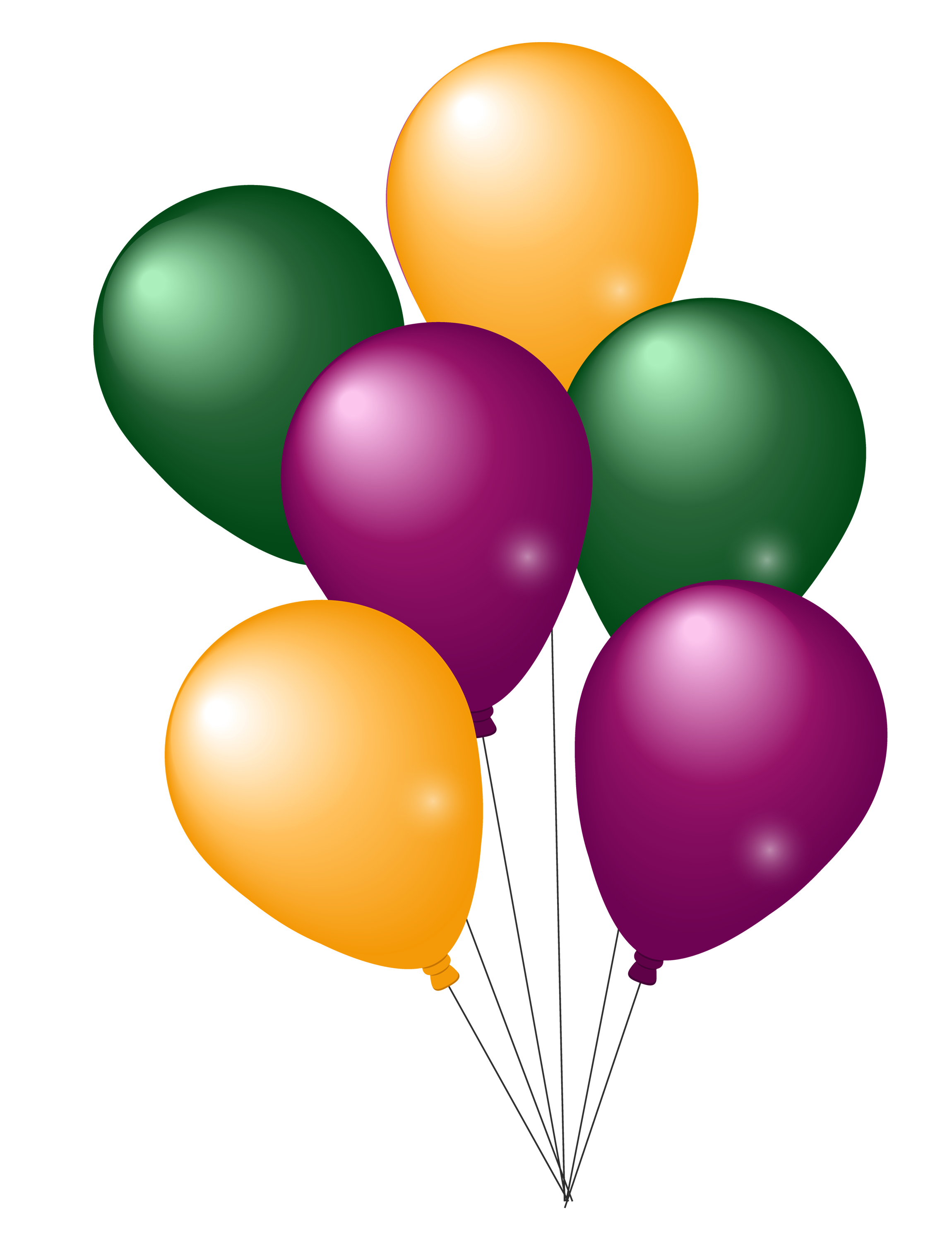Colorful Party Balloons PNG High-Quality Image