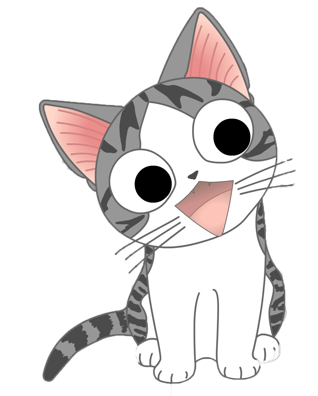 Cute Anime Cat PNG Transparent Image