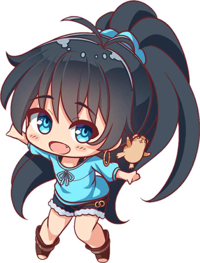 Cute Chibi Anime PNG Image Background