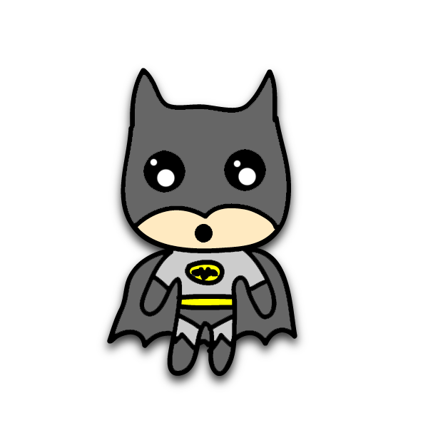 Cute Chibi Batman PNG Transparent Image
