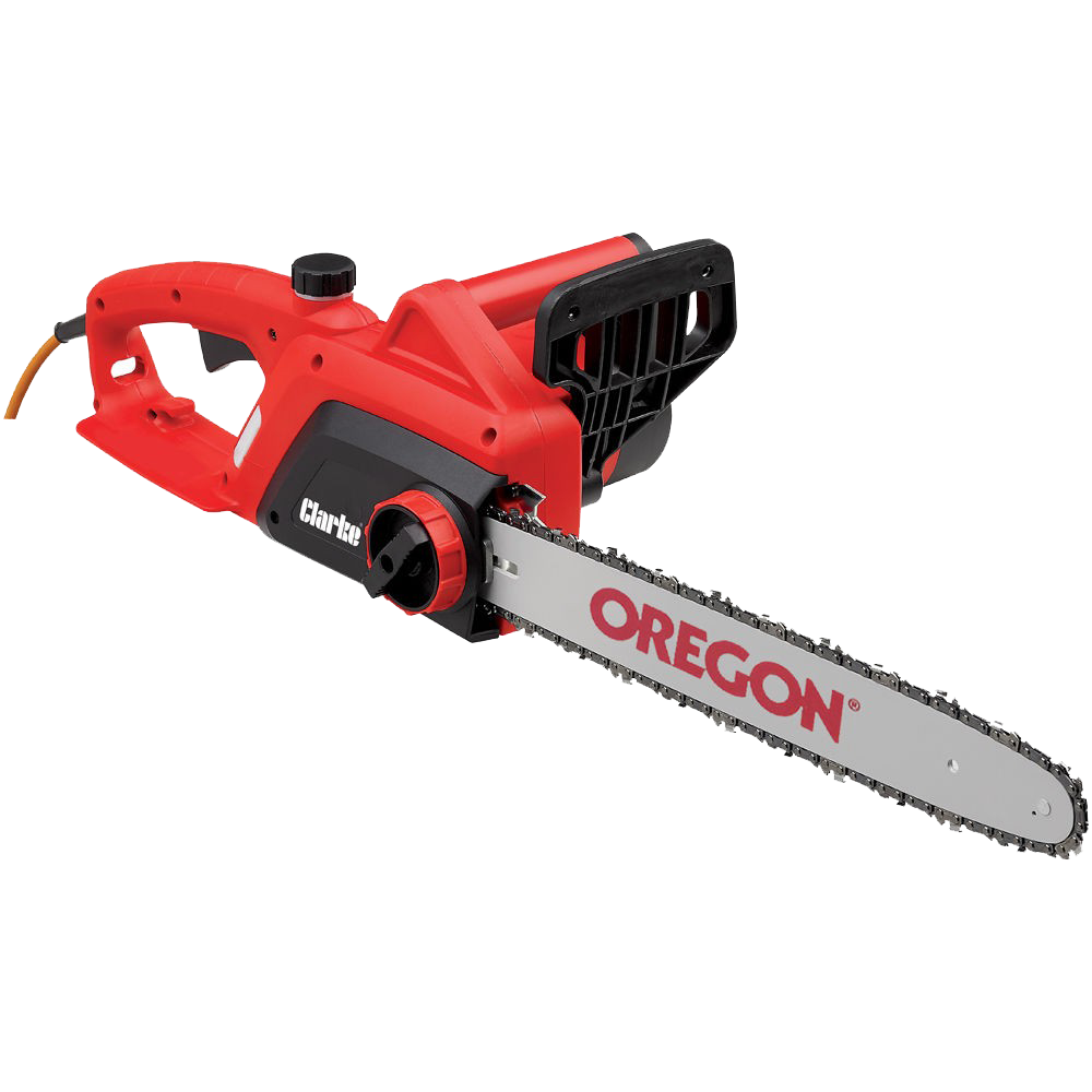 Electric Red Chainsaw Free PNG Image